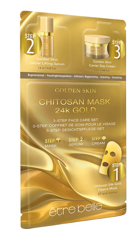 Golden skin chitosan set 3v1 s 24K zlatom (5 kosov)