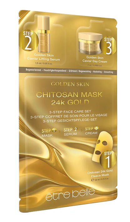 Golden skin chitosan set 3v1 s 24K zlatom (5 kosov)