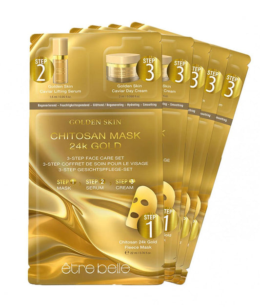Golden skin chitosan set 3v1 s 24K zlatom (5 kosov)